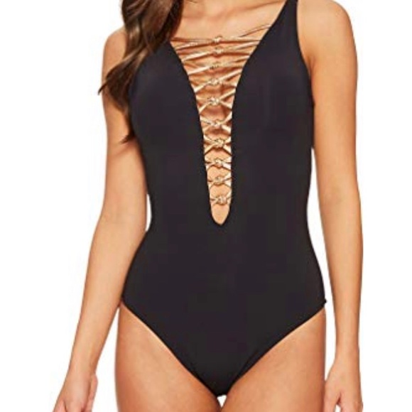 Black and gold one piece